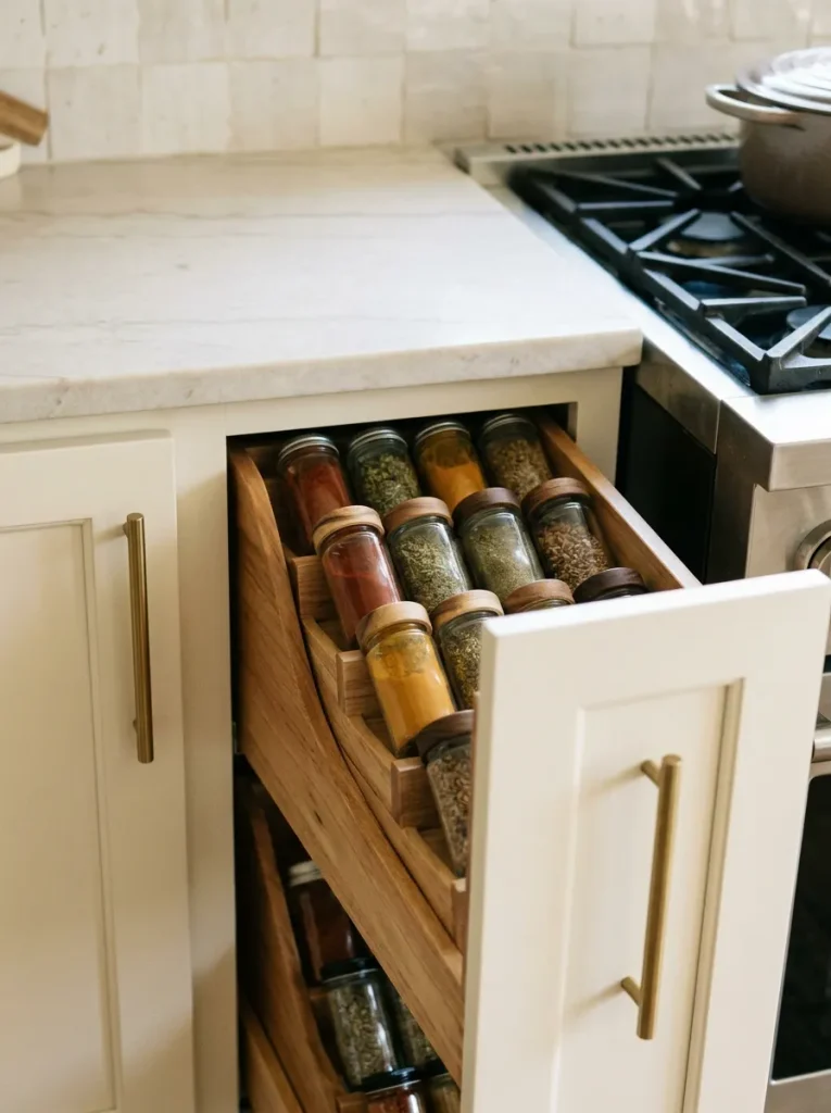 Small Kitchen Ideas: 29 Brilliant Ways to Gain Space 15 Pull-Out Spice Drawers