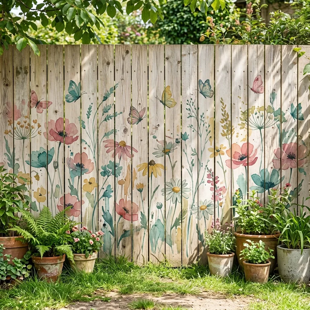 29 Backyard Decor Ideas That Turn Heads This Season 21 Painted Fence Mural