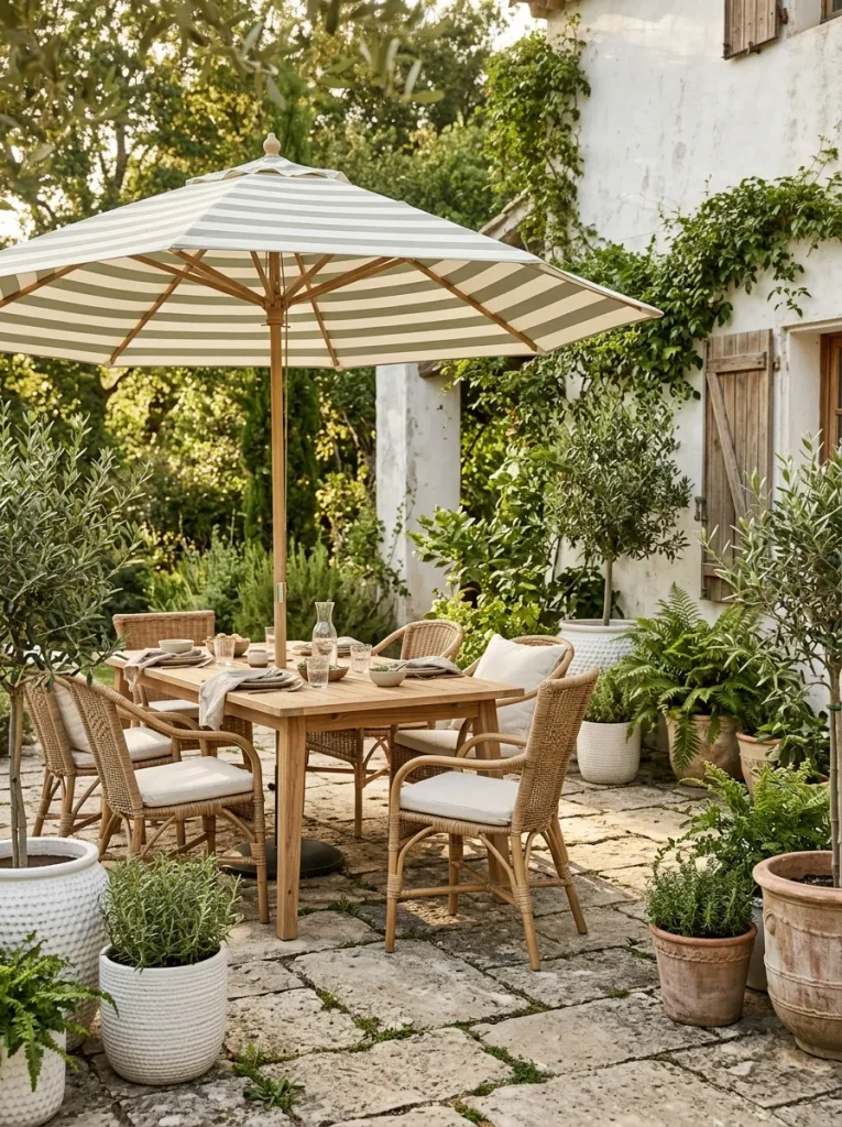 Striped Outdoor Umbrella