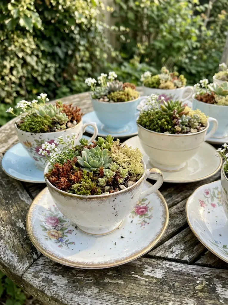 Vintage Teacup Planters