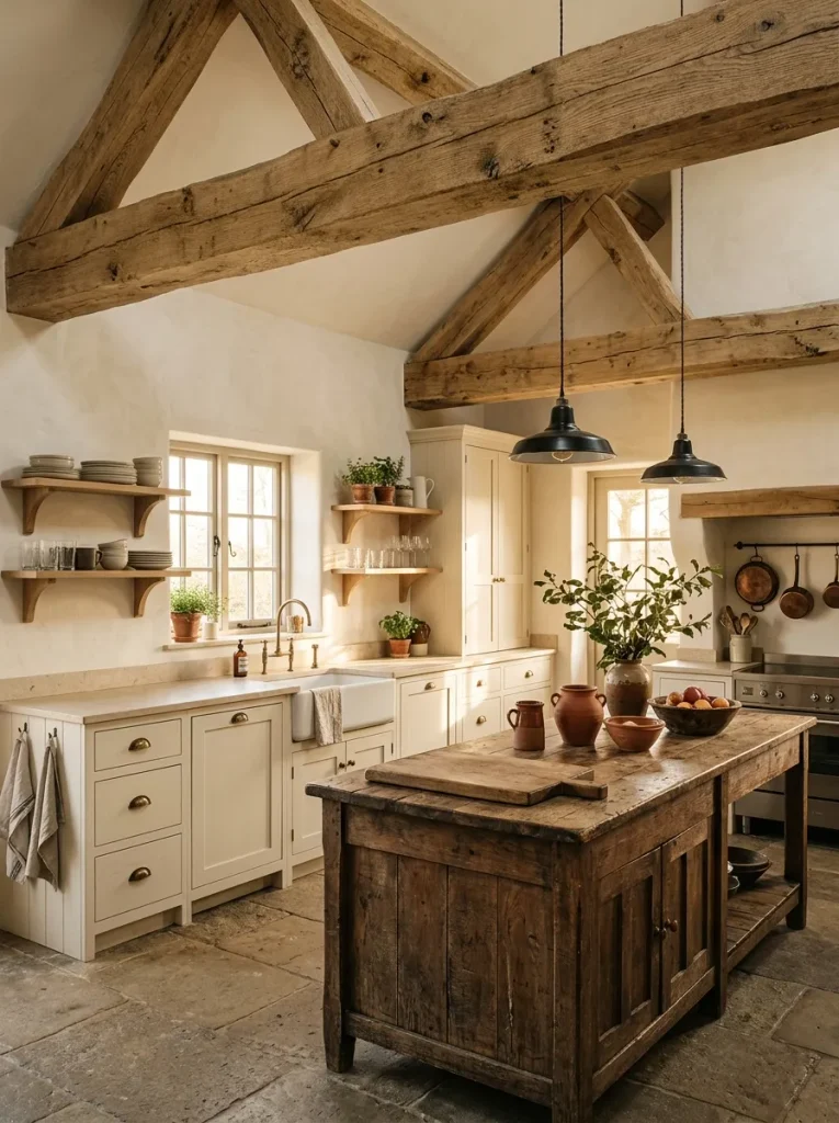 31 Kitchen Ideas That Will Make You Fall in Love Again 23 Rustic Exposed Beams