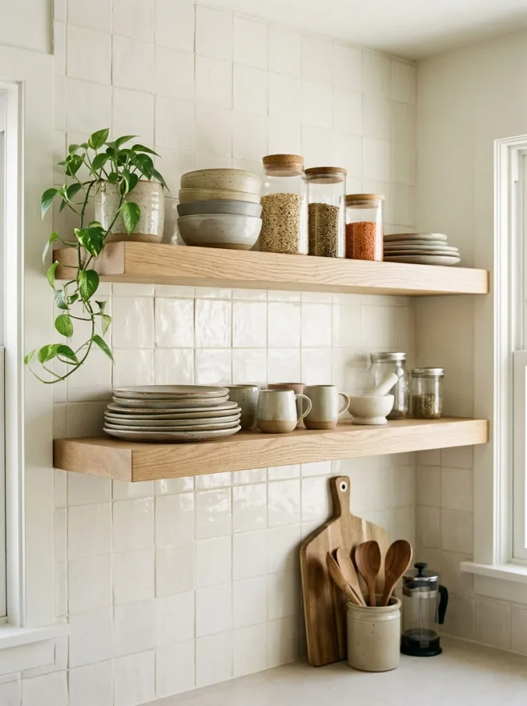 Open Wooden Shelves