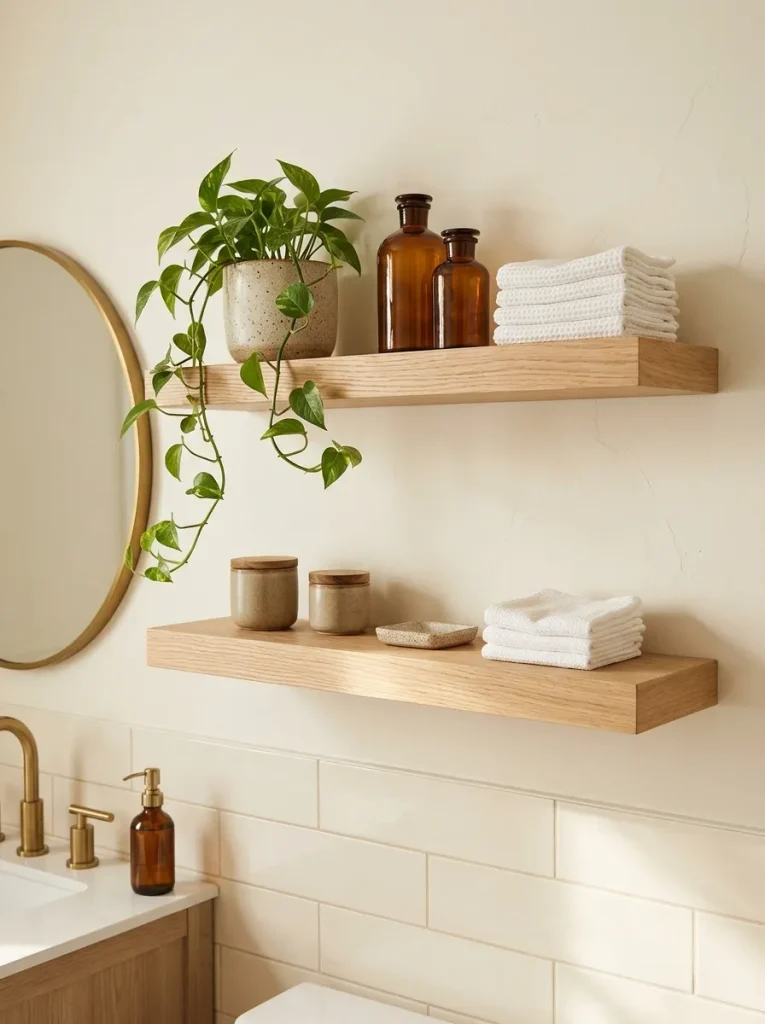 Floating Wood Shelves