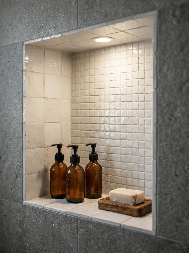 26 Timeless Bathroom Design Ideas Your Guests Will Envy 9 Built-In Shower Niche