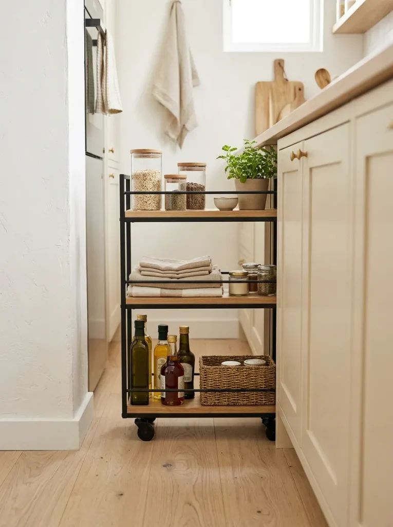 Small Kitchen Ideas: 29 Brilliant Ways to Gain Space 5 Slim Rolling Kitchen Cart