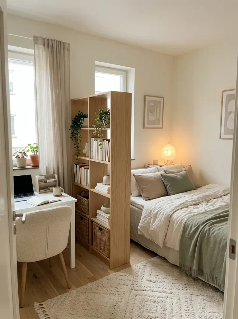 Small Home Office Ideas: 24 Compact Setups That Work 19 Bedroom Desk Divider