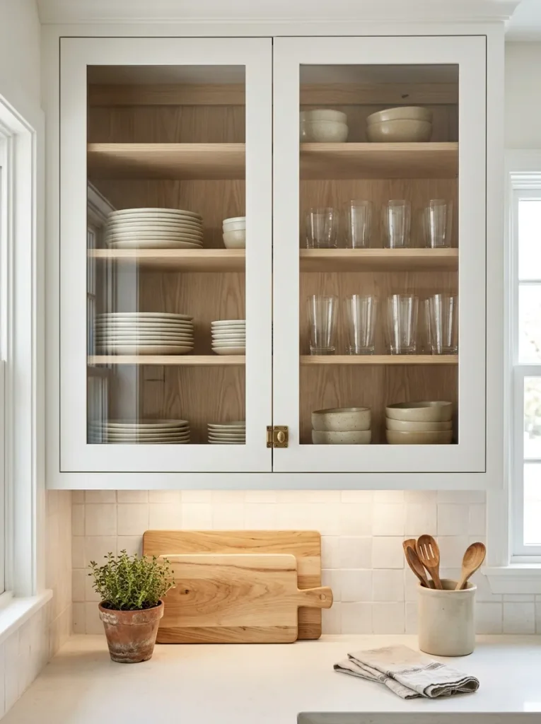 Small Kitchen Ideas: 29 Brilliant Ways to Gain Space 19 Glass Cabinet Doors