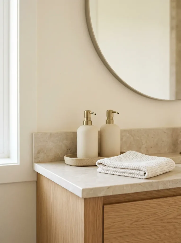 28 Bathroom Decor Ideas That Create a Spa-Worthy Escape 17 Matching Soap Dispensers
