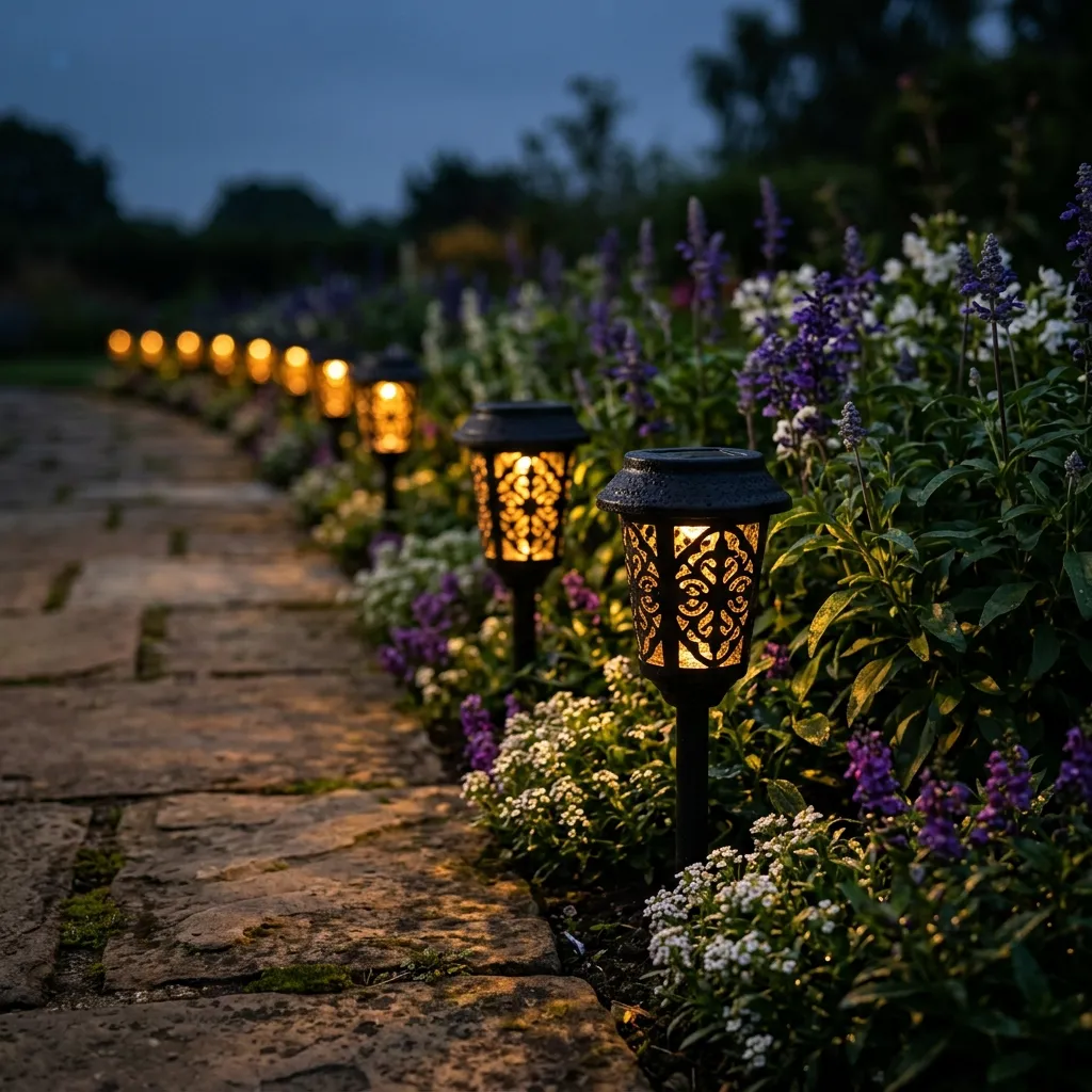 29 Backyard Decor Ideas That Turn Heads This Season 16 Solar Lantern Border