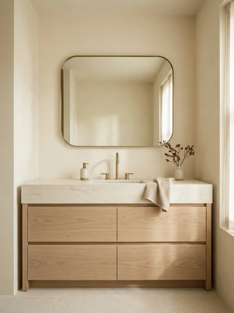 28 Bathroom Decor Ideas That Create a Spa-Worthy Escape 18 Large Statement Mirror