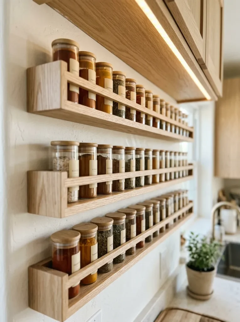 Wall-Mounted Spice Shelves