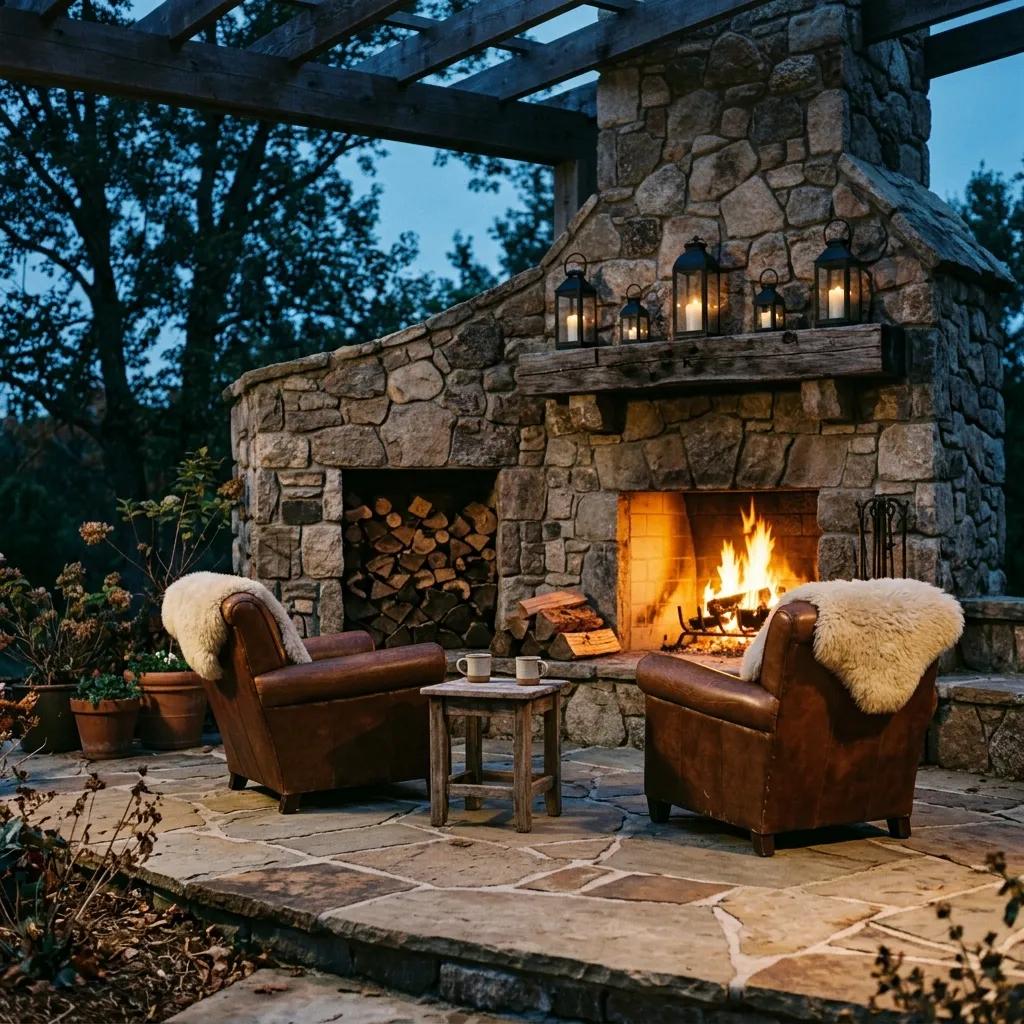 Outdoor Living Space Ideas: 30 Spots Made for Gathering 9 Stone Fireplace Corner