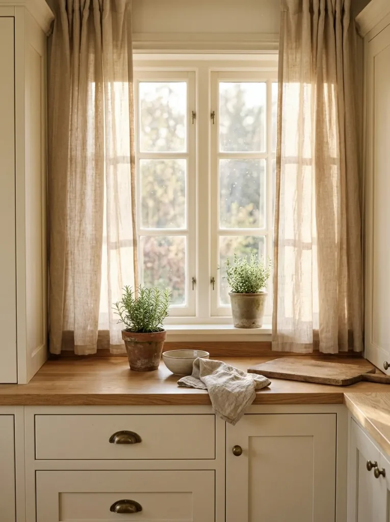 Kitchen Decor Ideas: 30 Warm Touches That Feel Homey 14 Linen Kitchen Curtains