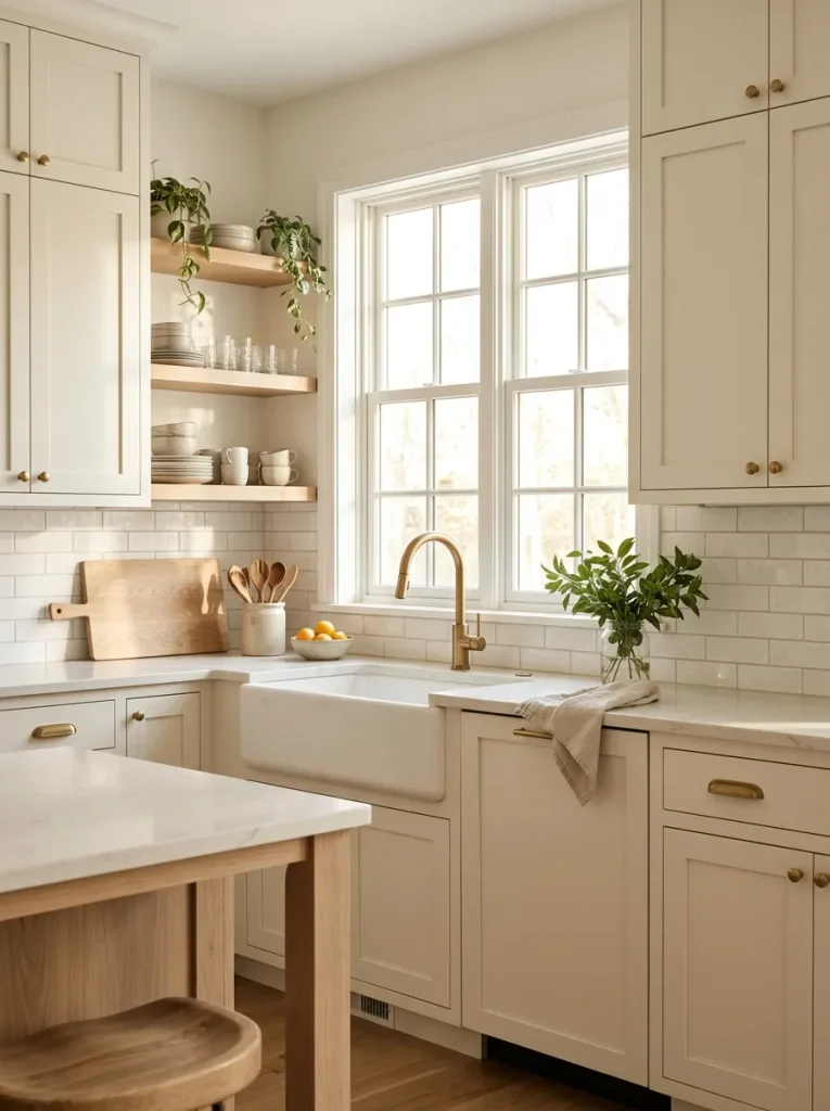 31 Kitchen Ideas That Will Make You Fall in Love Again 3 Creamy White Finishes