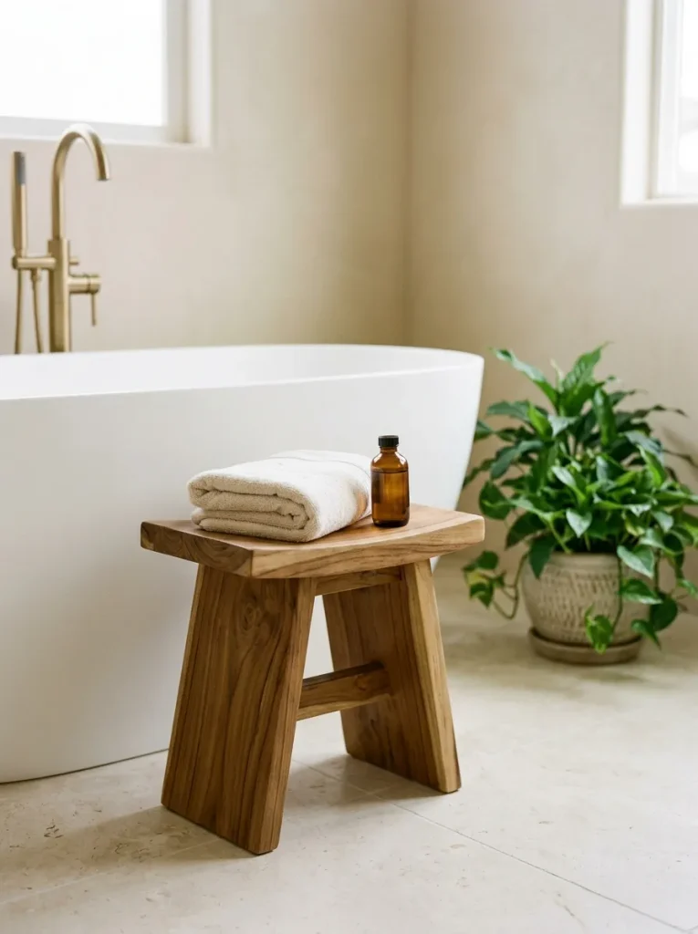 28 Bathroom Decor Ideas That Create a Spa-Worthy Escape 10 Freestanding Bath Stool