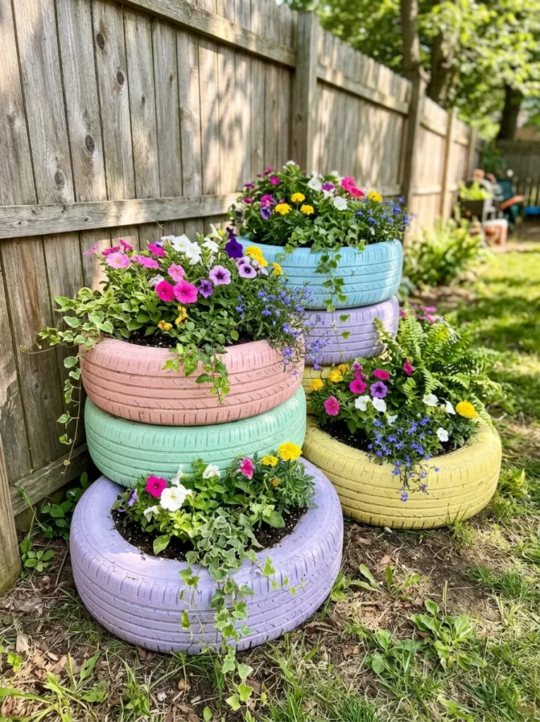 Painted Tire Planters