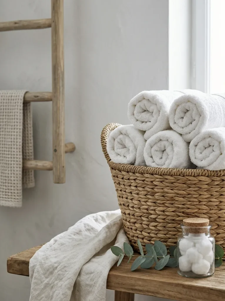26 Timeless Bathroom Design Ideas Your Guests Will Envy 10 Spa Towel Display