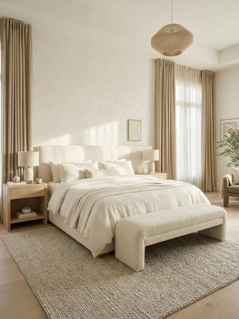 26 Master Bedroom Ideas for a Resort-Style Sanctuary 25 Plush Upholstered Bench