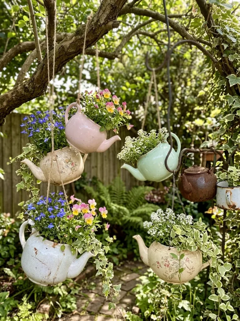 Hanging Teapot Planters