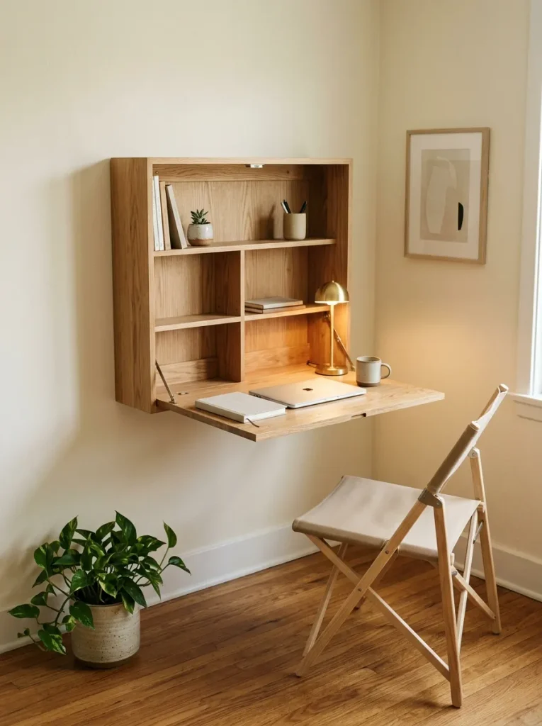 Small Home Office Ideas: 24 Compact Setups That Work 14 Murphy Desk Setup