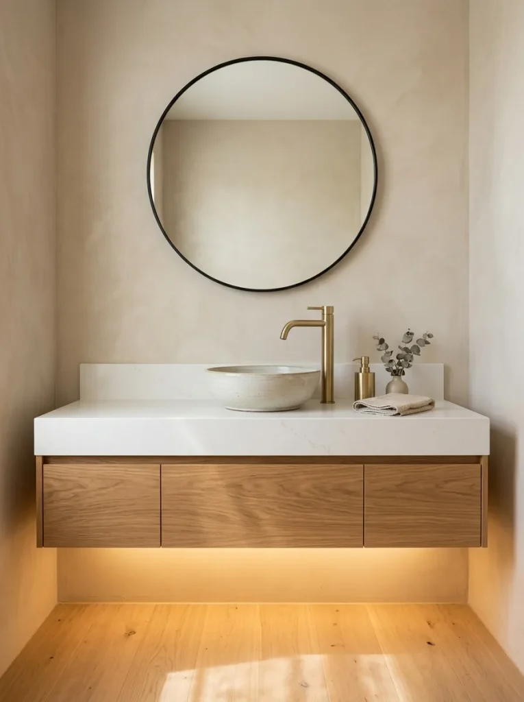 26 Timeless Bathroom Design Ideas Your Guests Will Envy 3 Floating Wood Vanity