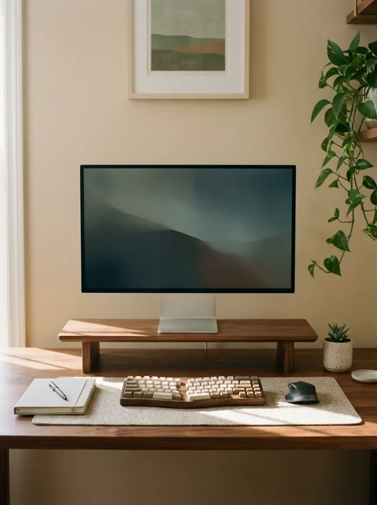 Desk With Monitor Riser