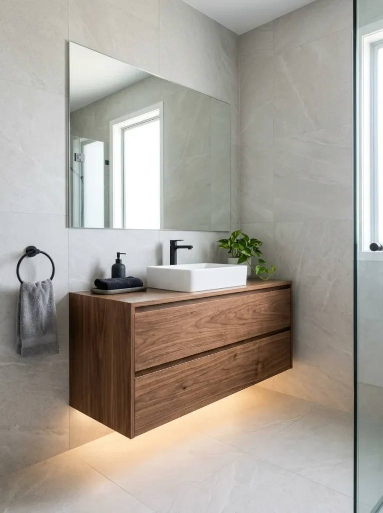 Bathroom Ideas: 30 Gorgeous Looks to Save for Later 6 Floating Vanity Design