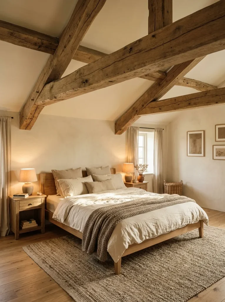 Warm Wood Ceiling Beams