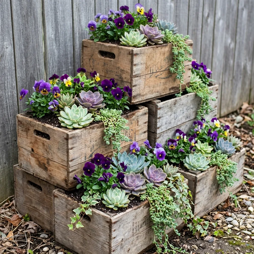 29 Backyard Decor Ideas That Turn Heads This Season 18 Wooden Crate Planters