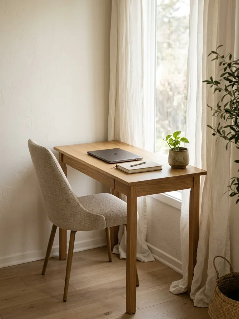 Small Home Office Ideas: 24 Compact Setups That Work 3 Window Side Workspace