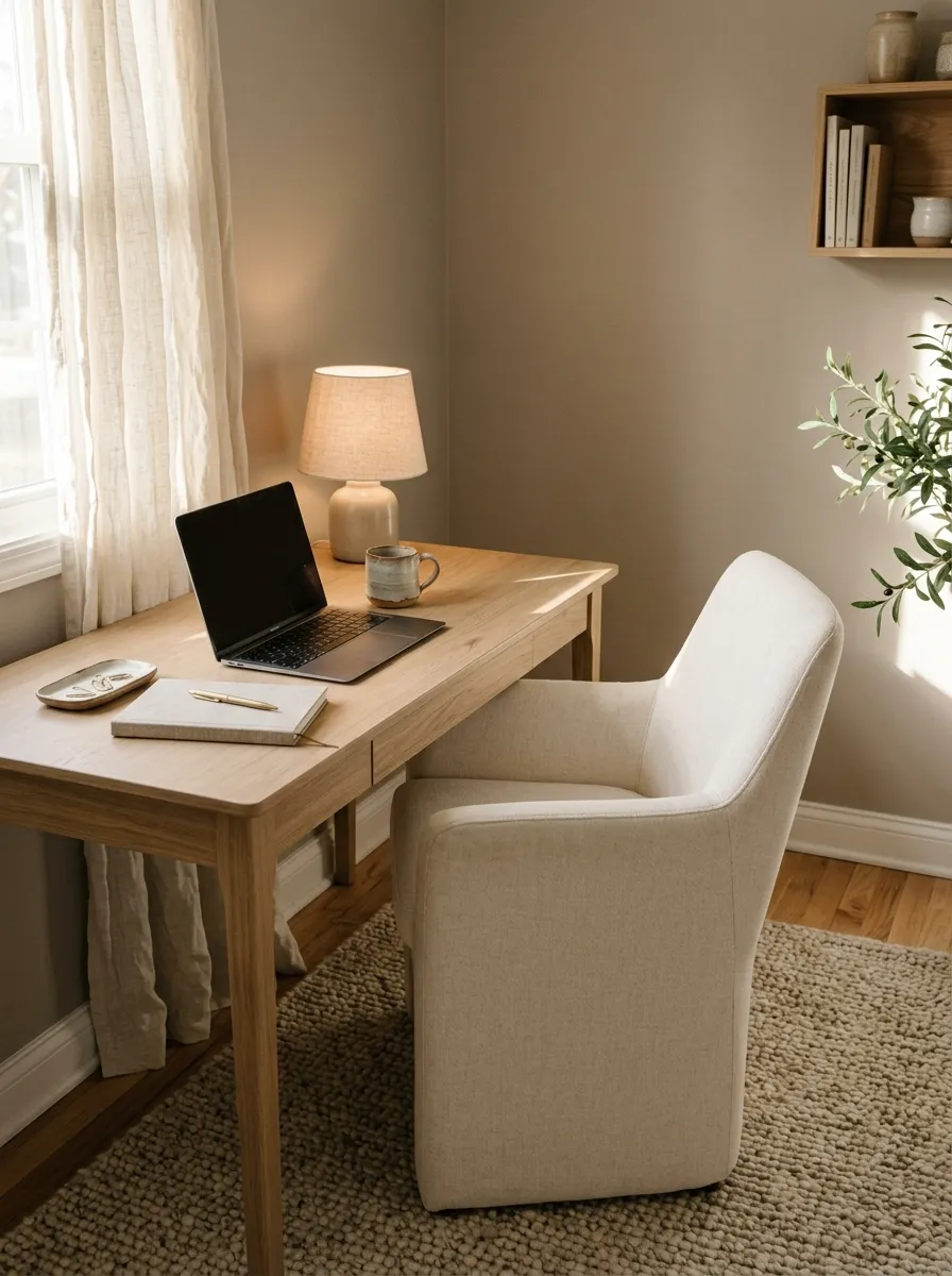 Cozy Neutral Workspace