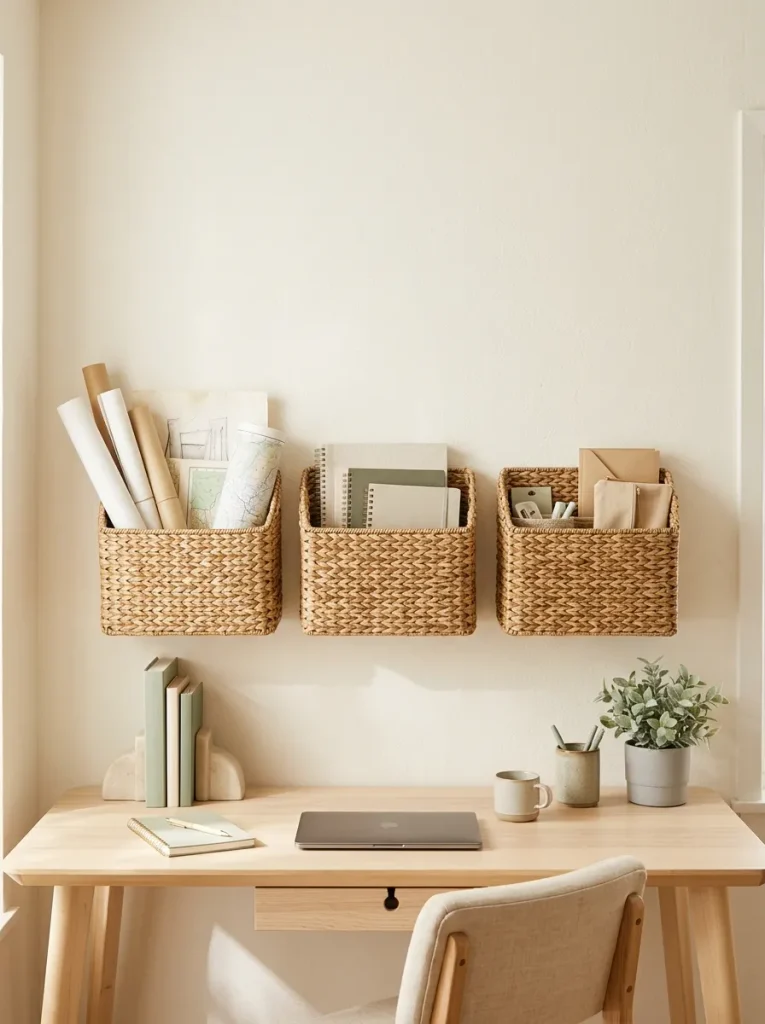 Wall-Mounted Storage Baskets